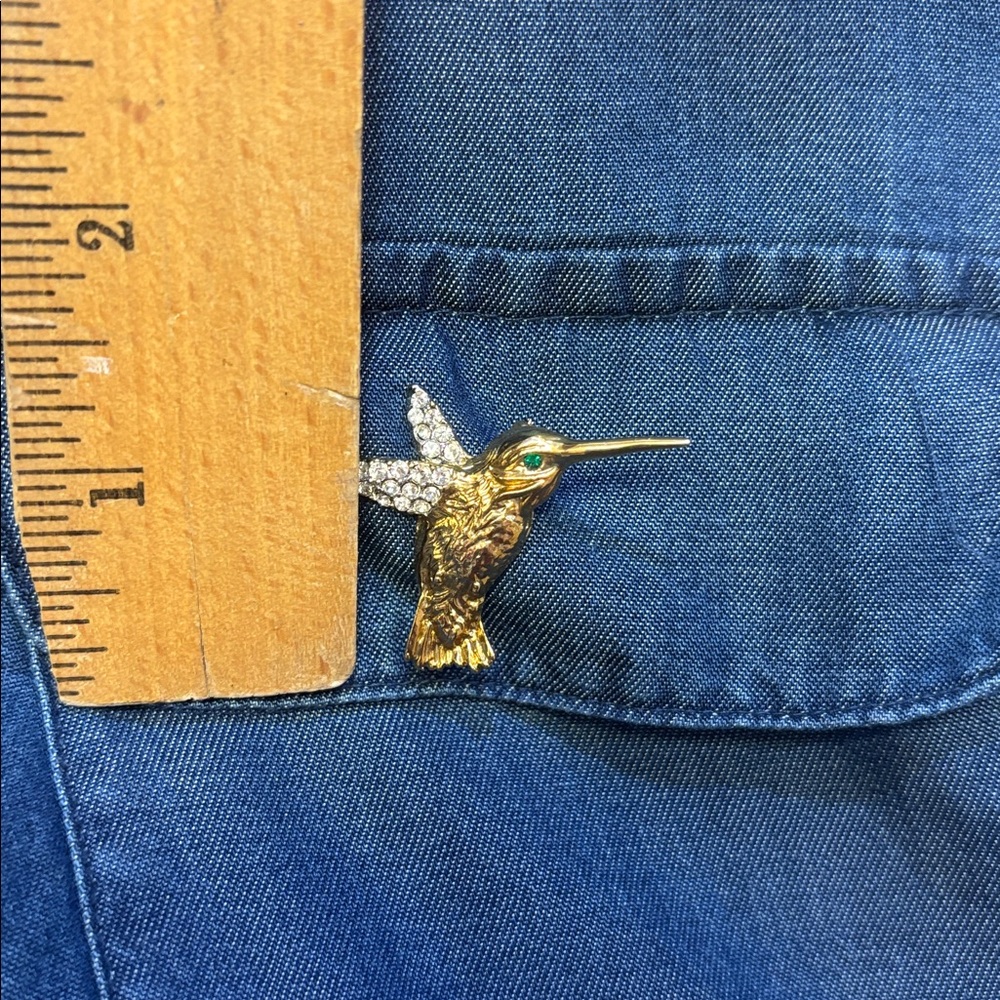 Rhinestone Hummingbird Brooch - Picture 2 of 4